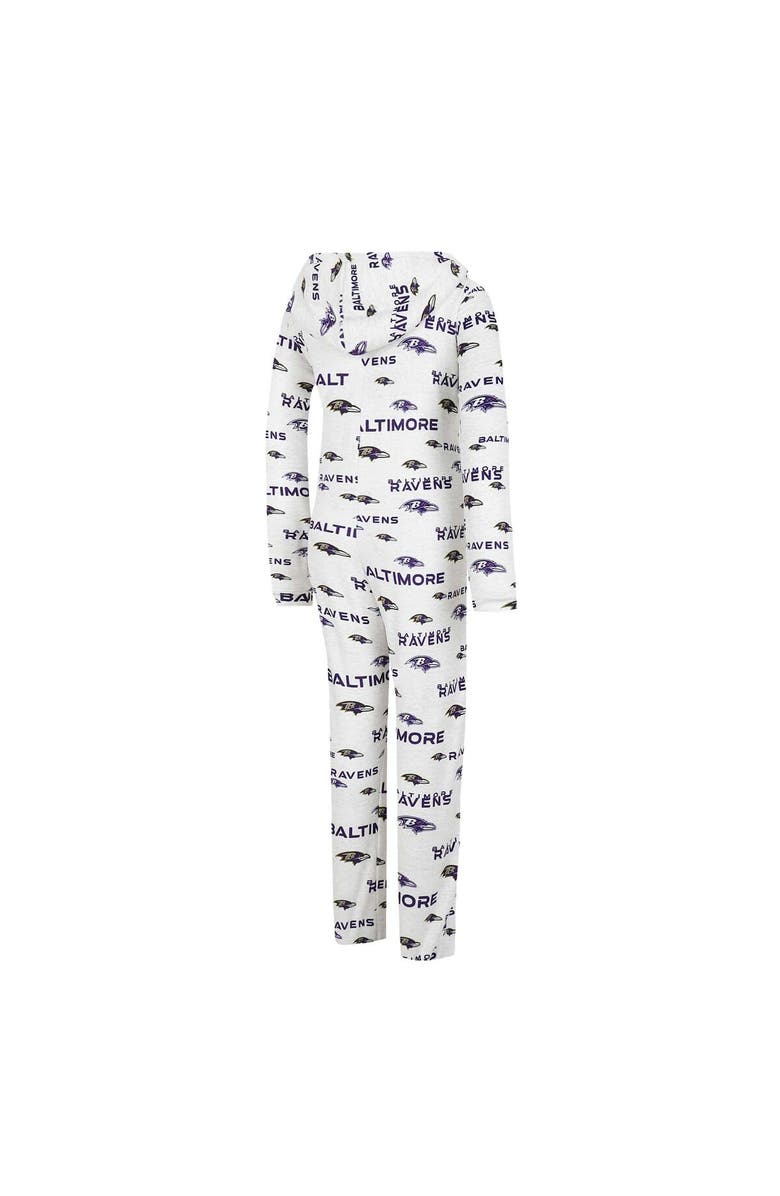 CONCEPTS SPORT Women's Concepts Sport  Cream Baltimore Ravens Docket Hoodie Full-Zip Union Suit, Alternate, color, 