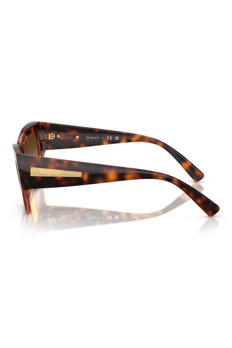 53mm Irregular Sunglasses, Alternate, color, DARK HAVANA