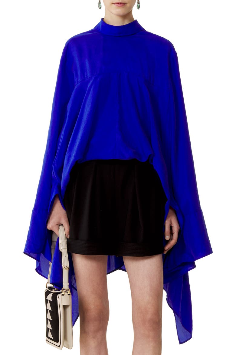 Silk Loose-Fit Top, Main, color, Pale blue