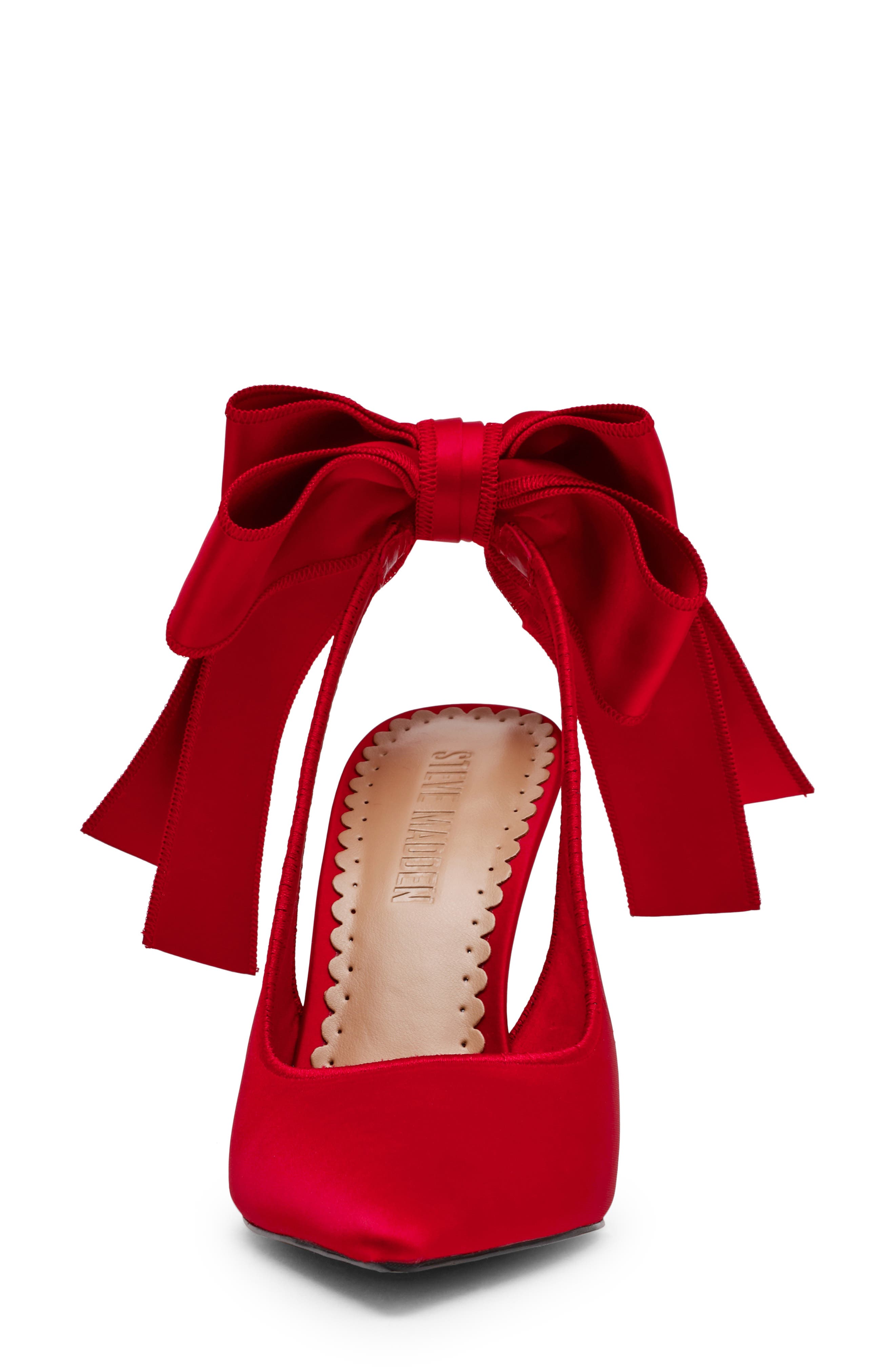 Steve Madden Teacup Slingback Pointed Toe Pump, Alternate, color, Red Satin