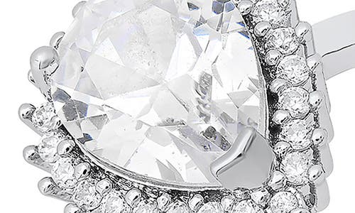 Hmy Jewelry Pear Simulated Diamond Pavé Ring In Metallic