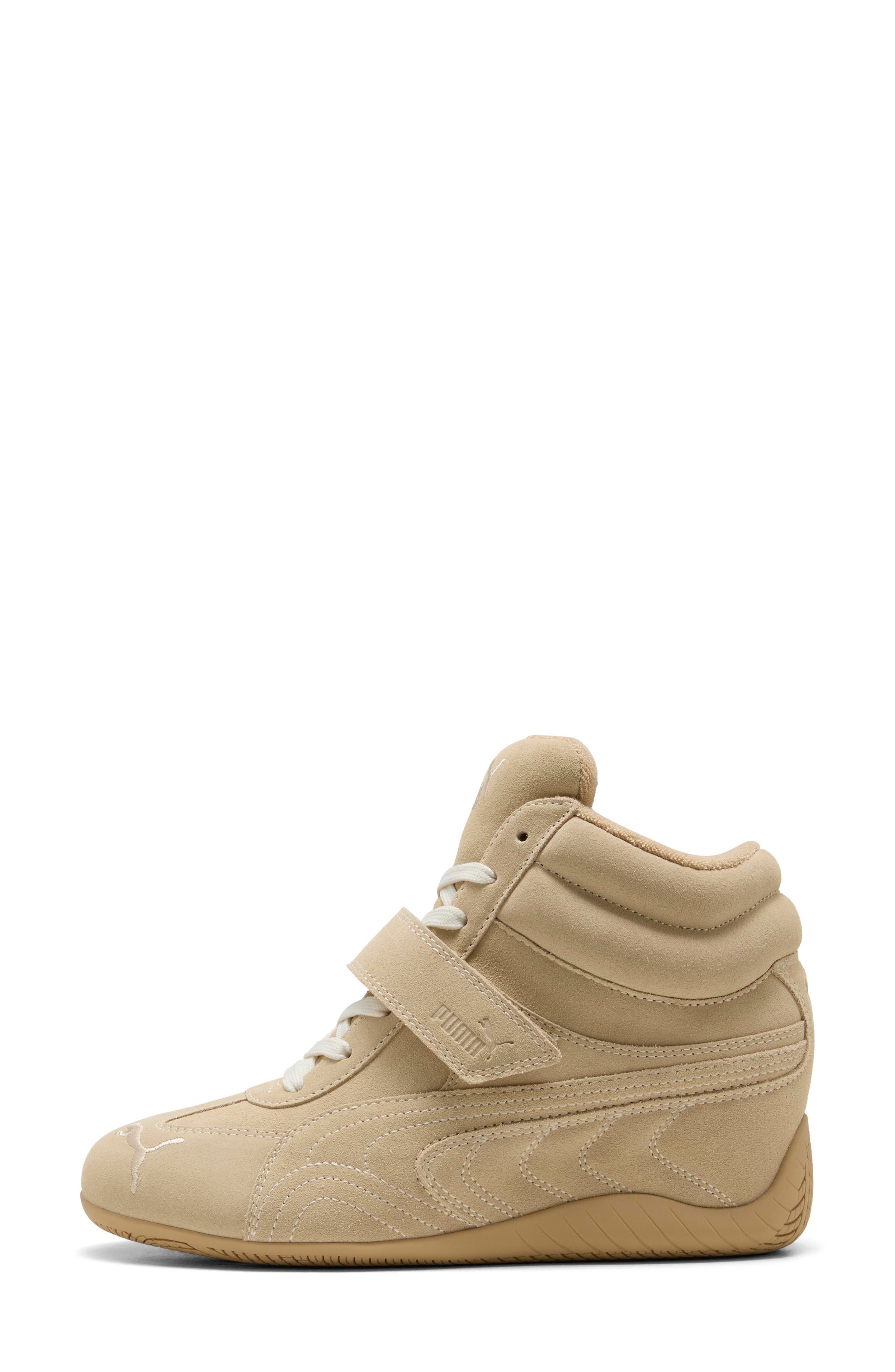 Speedcat Wedge Sneaker, Alternate, color, SAND DUNE/ ALPINE SNOW