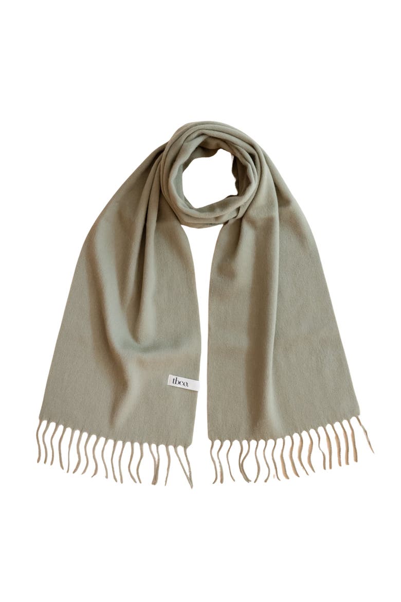 Lambswool Block Color Scarf, Main, color, Olive