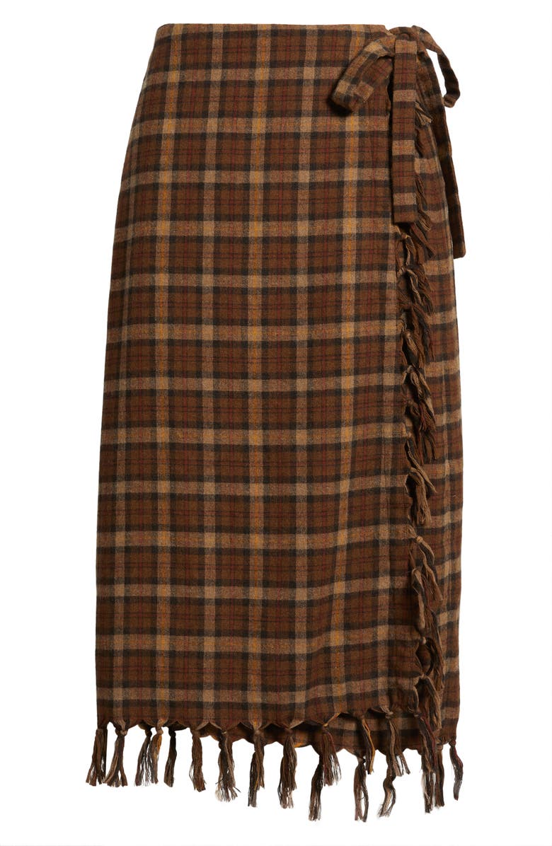 DÔEN Saskia Fringe Trim Plaid Skirt, Alternate, color, Cornwall Plaid