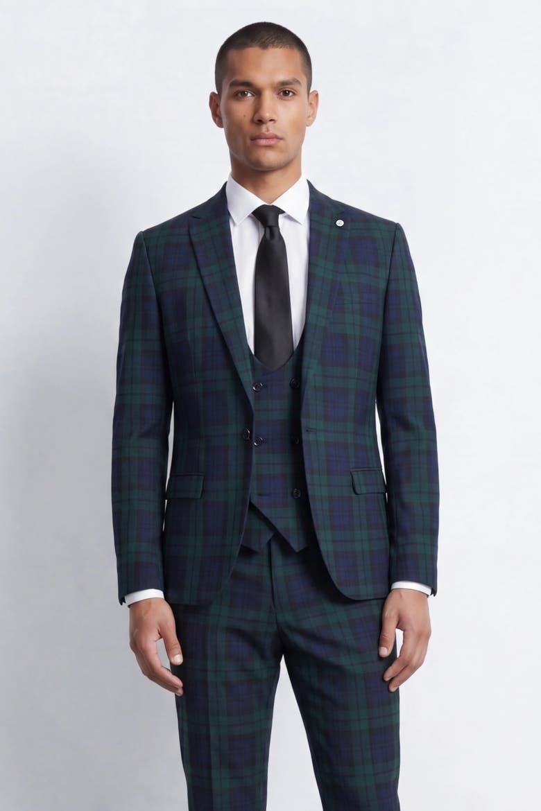 Ginger Tartan Suit Jacket, Alternate, color, Green