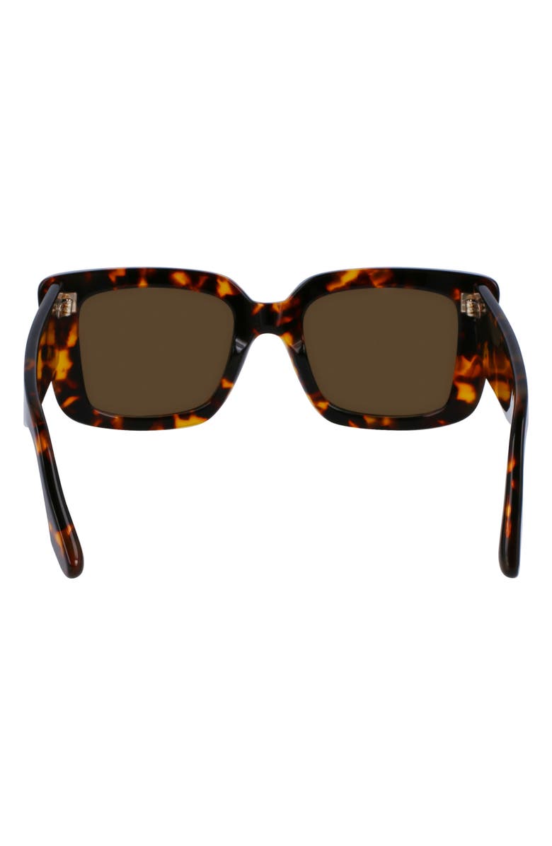 Victoria Beckham 52mm Monogram Modified Rectangular Sunglasses, Alternate, color, Dark Havana