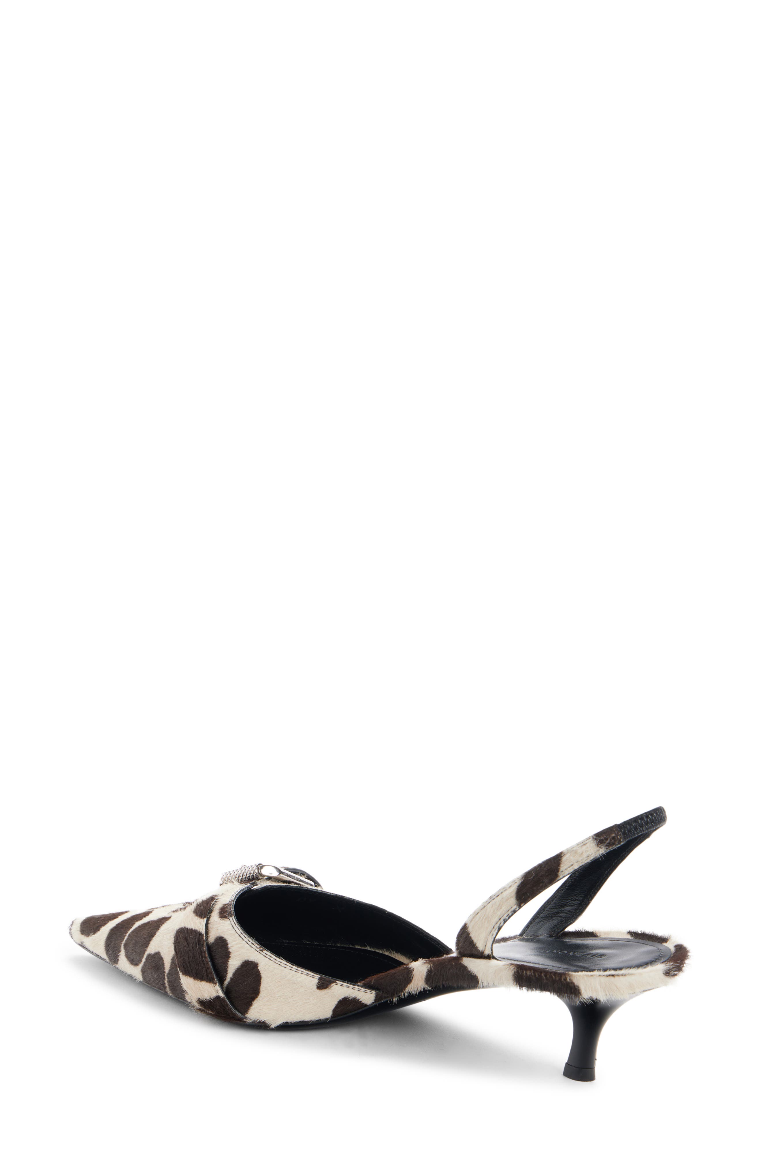 Voyou Genuine Calf Hair Pointed Toe Slingback Pump, Alternate, color, BLACK/ BEIGE CALF HAIR