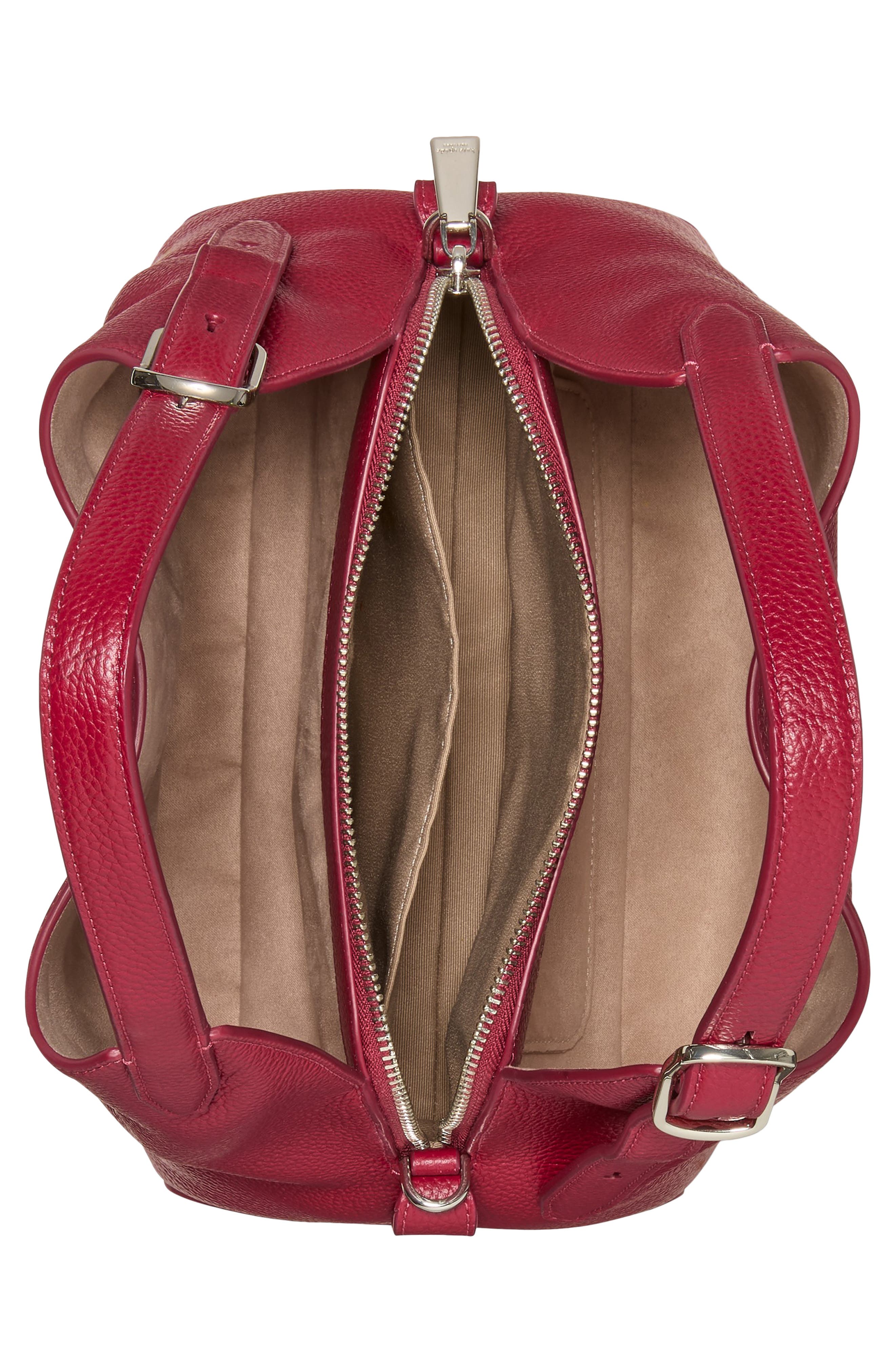 Kate Spade New York deco pebbled leather shoulder bag, Alternate, color, Red Jam