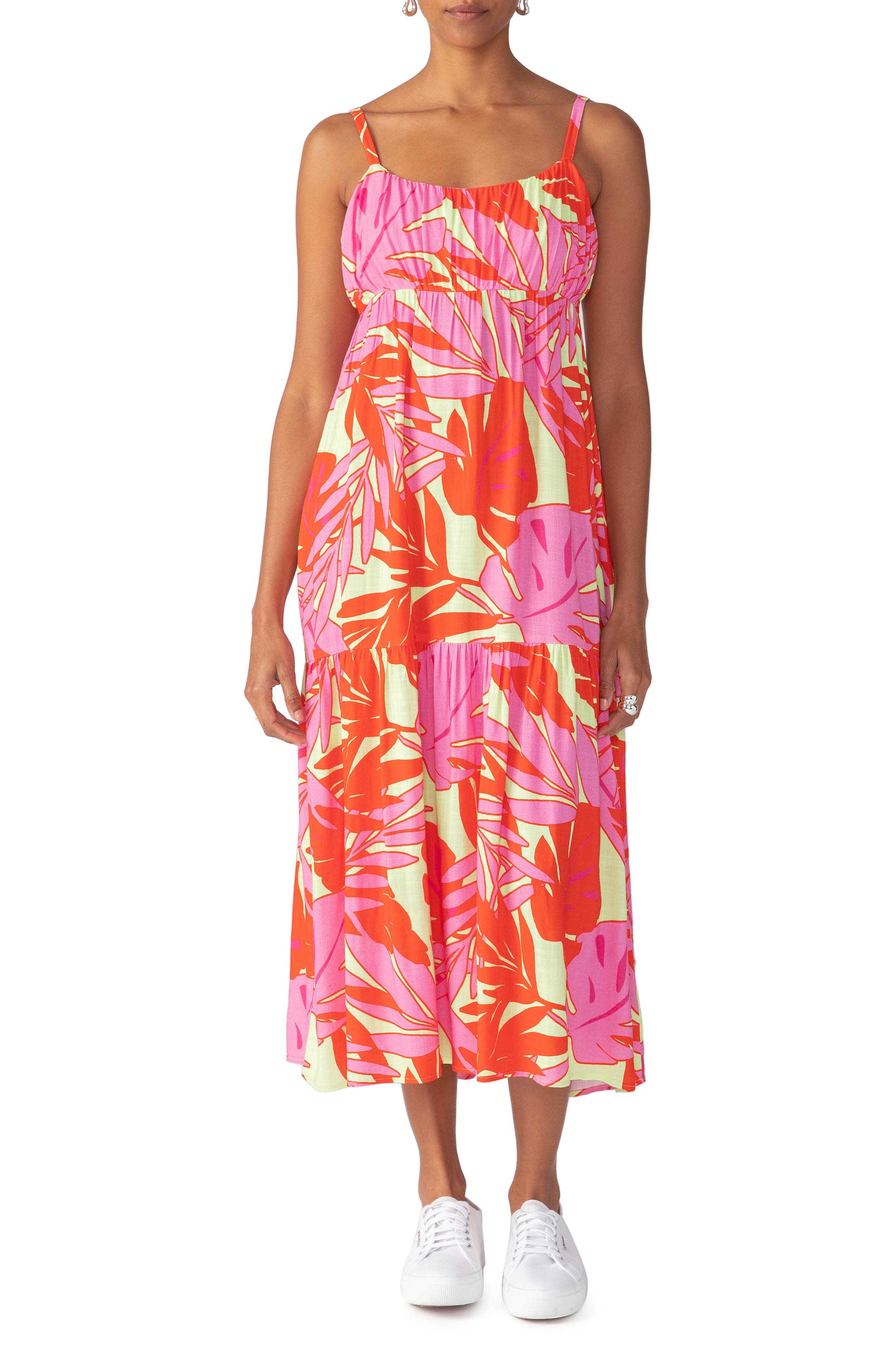 Sanctuary Floral Drop Seam Maxi Dress