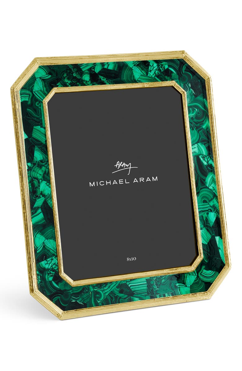 Michael Aram Malachite Geometric Picture Frame, Main, color, Green/ Gold