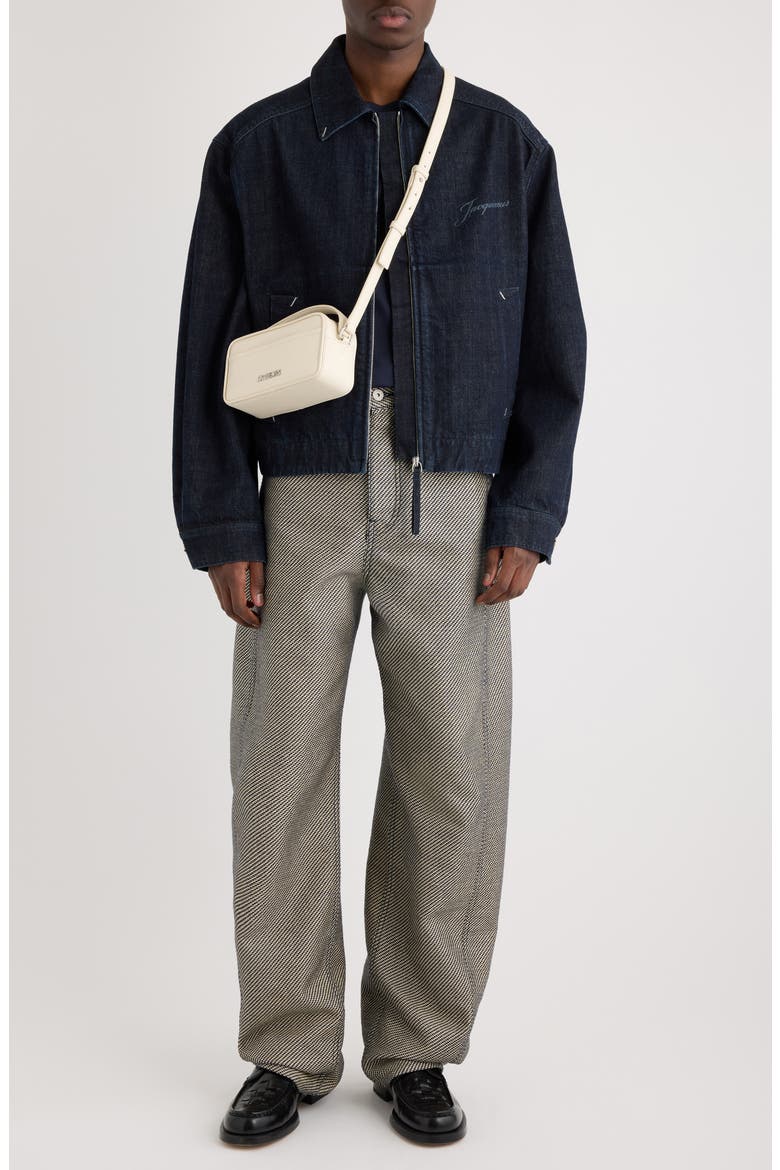 Le Veste de-Nîmes Canevas Denim Jacket, Alternate, color, DARK NAVY