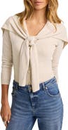 MINT VELVET Cotton Blend Scarf Detail Knit Cardigan