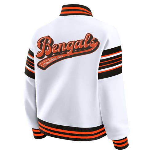 Wear By Erin Andrews White Cincinnati Bengals Full-snap Fleece Sweatshirt Jacket In White