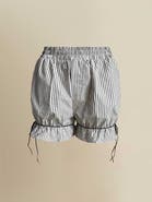 Contessa Mills Thomasin Striped Cotton Leather-Tie Bloomers