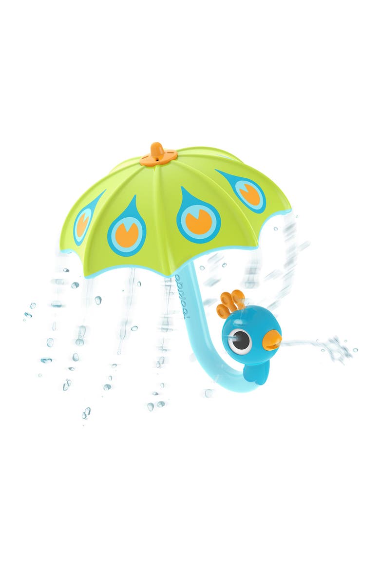 Fill & Rain Peacock Bath Toy, Main, color, BLUE/GREEN