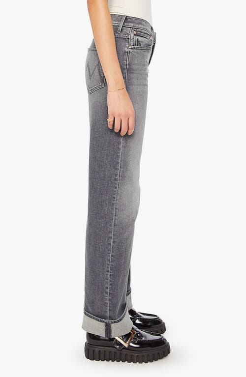 Mother The Dodger Skimp High Waist Cuffed Hem Wide Leg Jeans In Gray