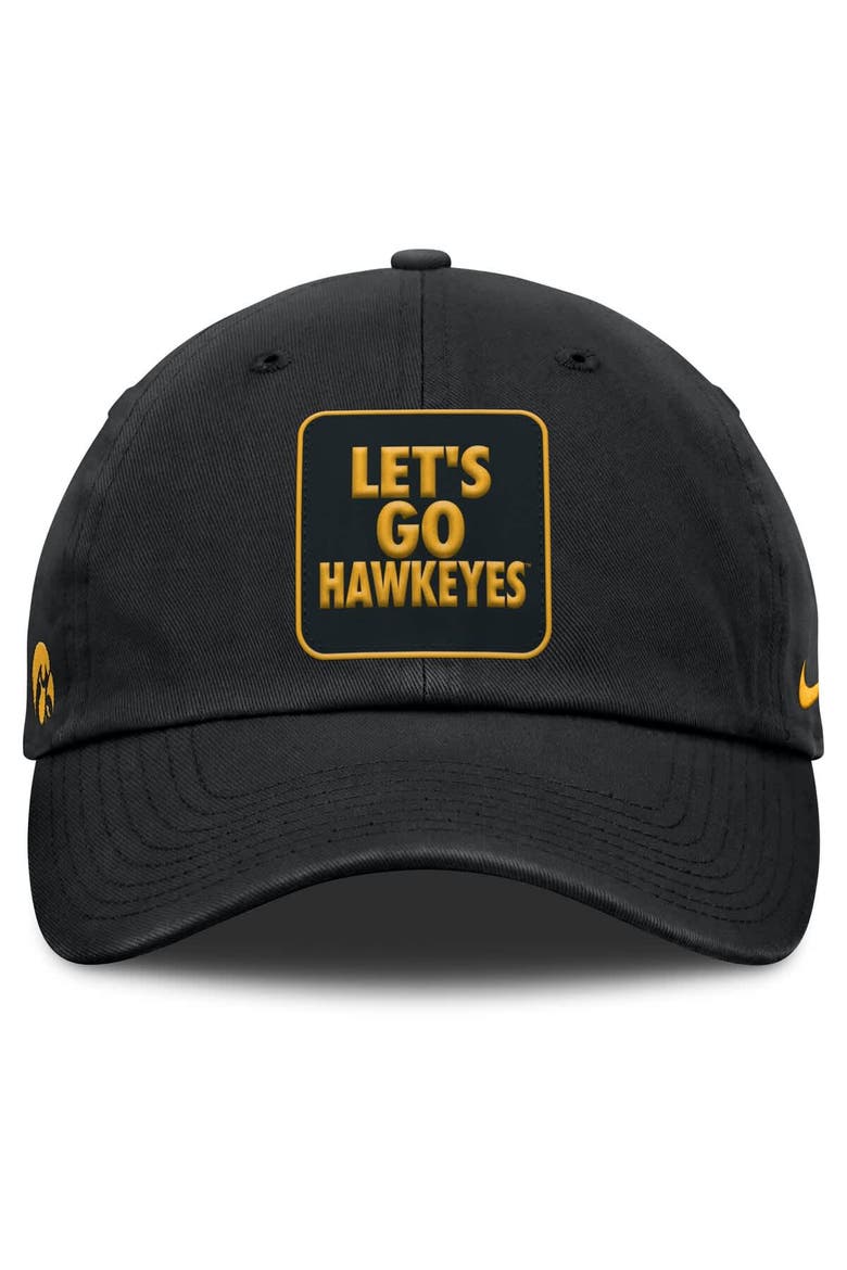 Men's Nike Black Iowa Hawkeyes Local Club Adjustable Hat, Alternate, color, Black