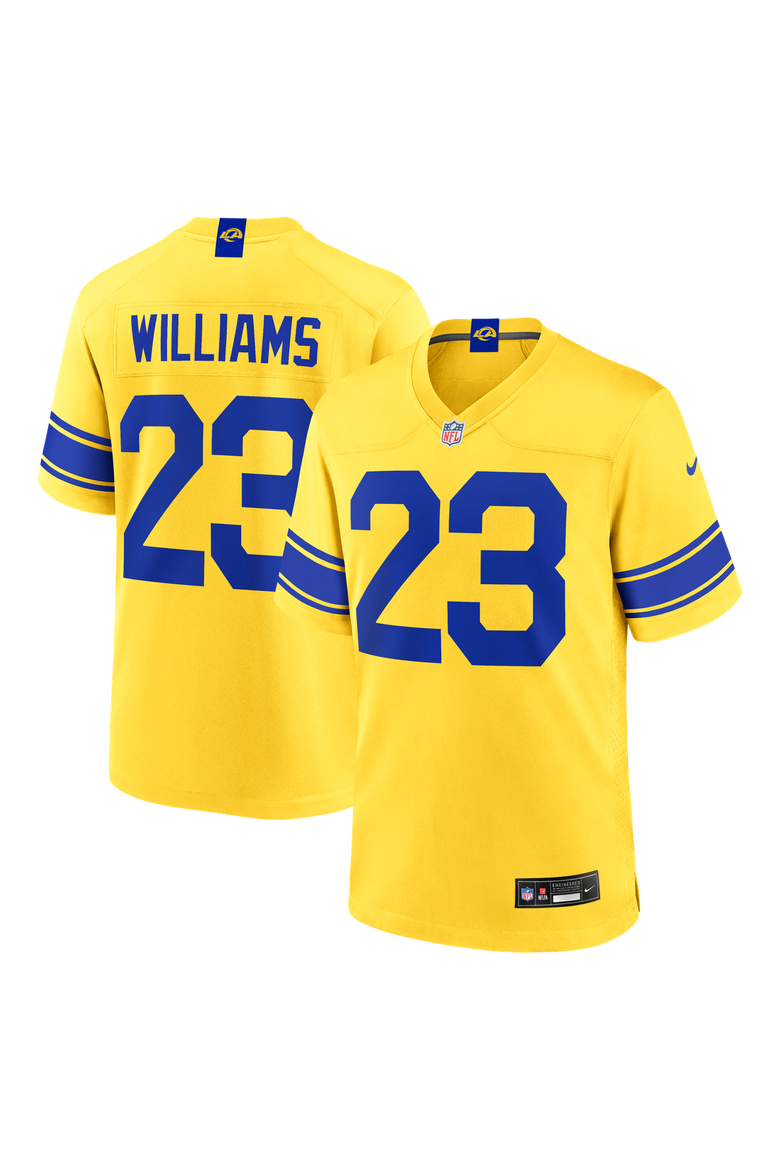 Men's Nike Kyren Williams Los Angeles Rams Classic Sol Game Jersey, Main, color, Gold