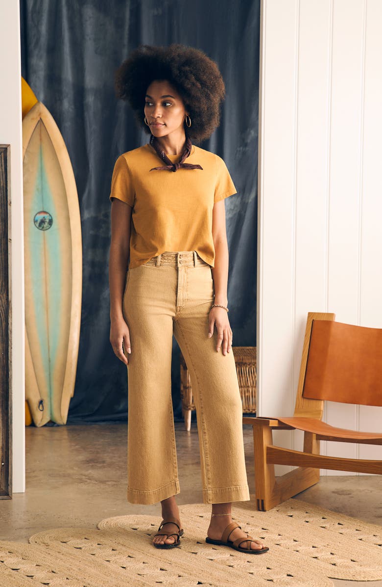 Faherty Harbor Crop Wide Leg Pants, Alternate, color, 