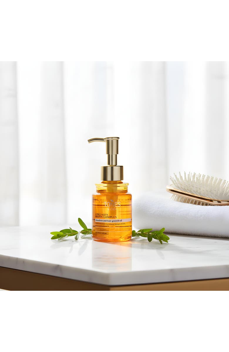 TONES by Cocoa Collagen Biotin Complex Stimulating Hair Growth Oil 60ml, Alternate, color, Transparent With Orange