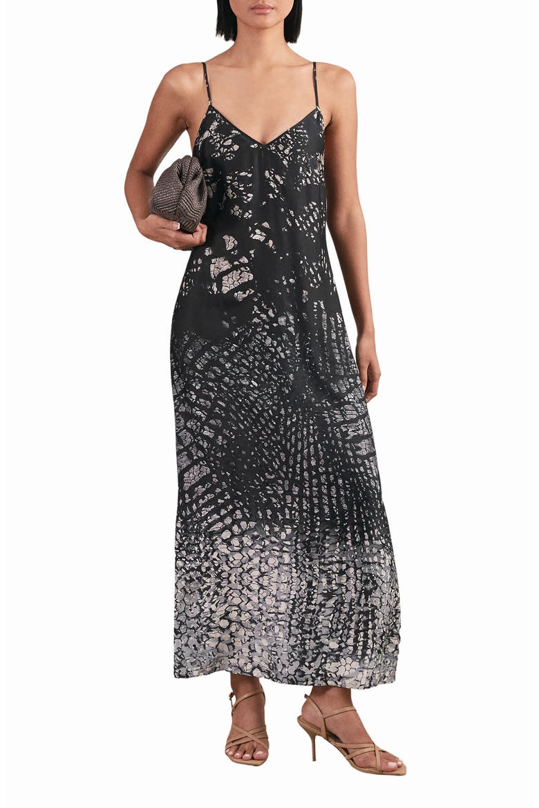 Lornie Print Maxi Slipdress, Main, color, NAVY