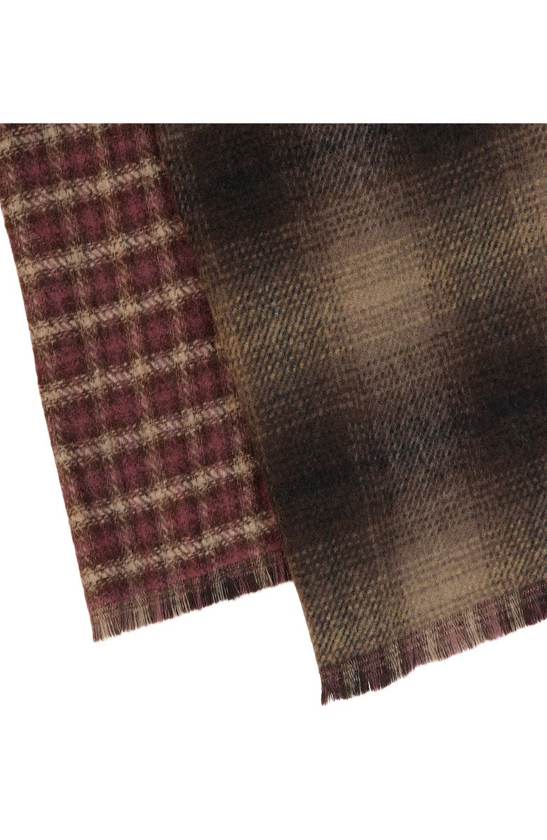 AllSaints Reversible Check Scarf, Alternate, color, Black