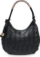 MODA LUXE Woven Faux Leather Shoulder Bag