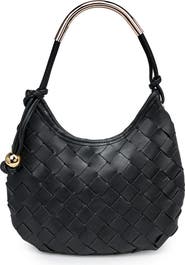 MODA LUXE Woven Faux Leather Shoulder Bag
