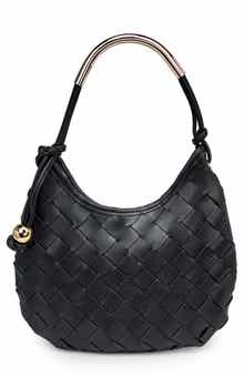 MODA LUXE Woven Faux Leather Shoulder Bag