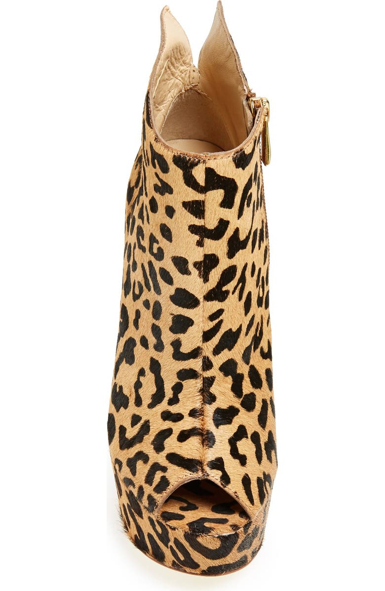 Kristin Cavallari 'Lovely' Leopard Print Calf Hair Open Toe Bootie, Alternate, color,