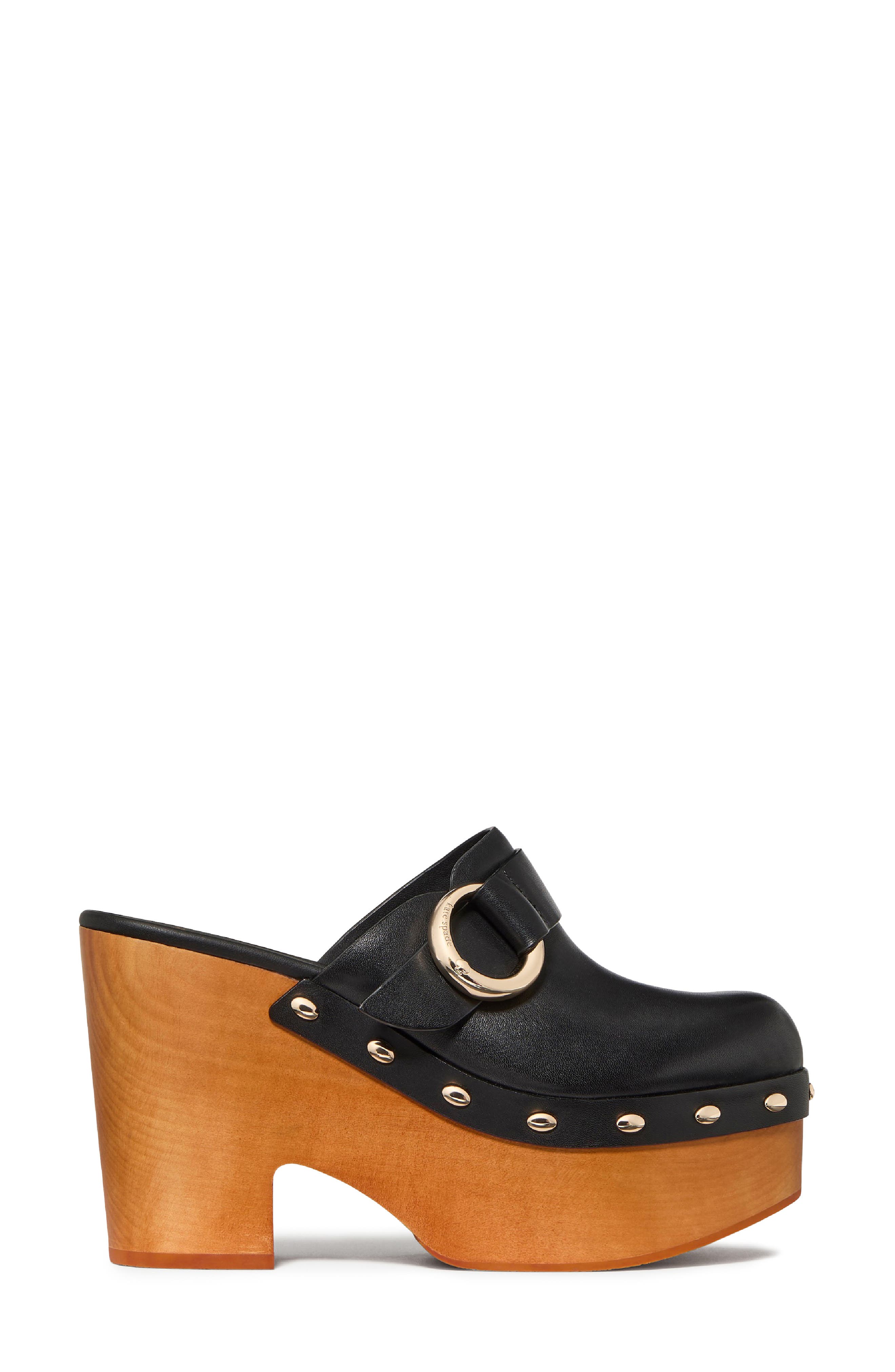 Kate Spade New York halo platform clog, Alternate, color, Black