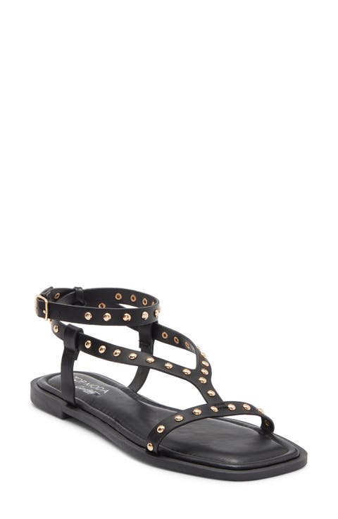 Zita Studded Ankle Strap Sandal (Women)