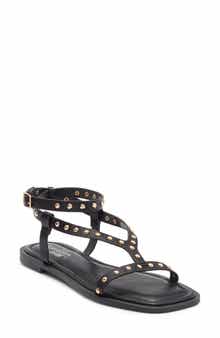 TOP MODA Zita Studded Ankle Strap Sandal