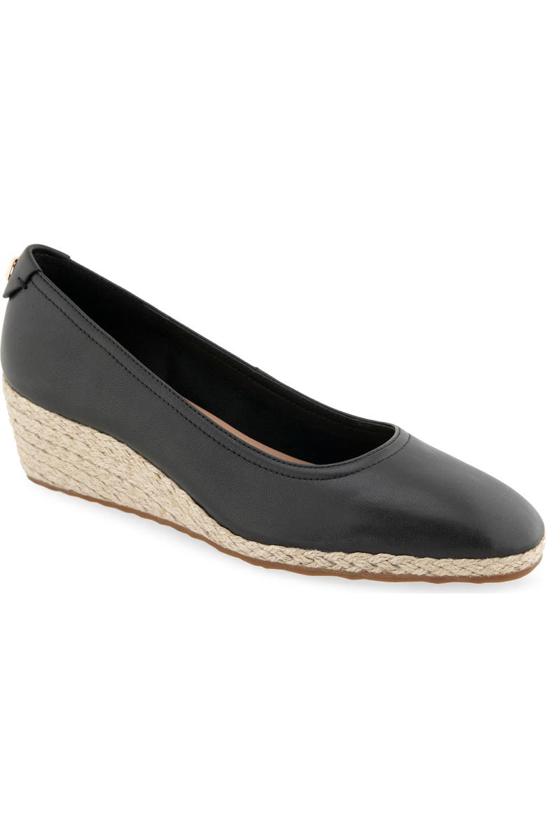 Aerosoles Roma Wedge Pump, Main, color, Black Leather