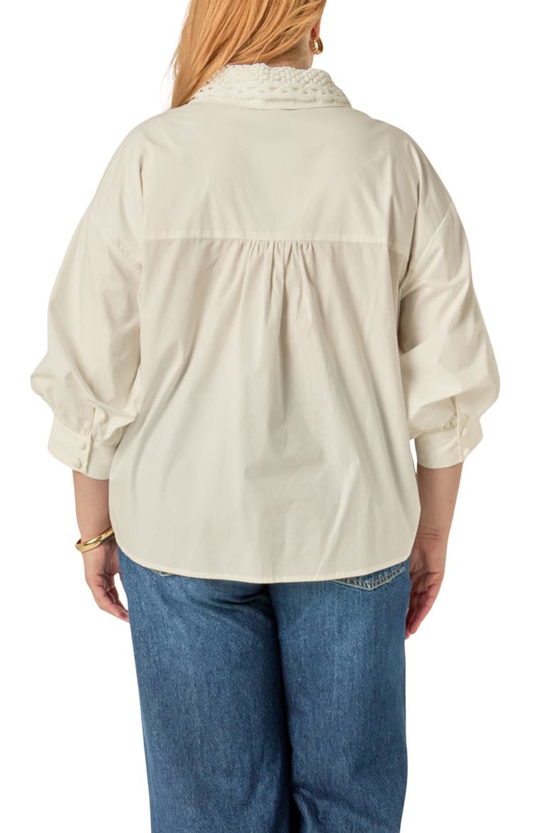 Lace Collar Balloon Sleeve Shirt, Alternate, color, WHITE