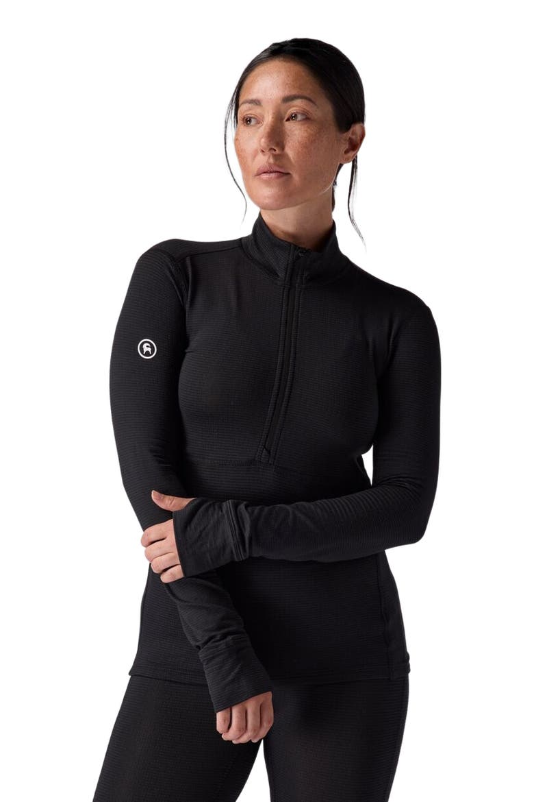 Pines Micrrid Ultra-Lt Baselayer 1/4-Zip Top - Women's, Alternate, color, Black