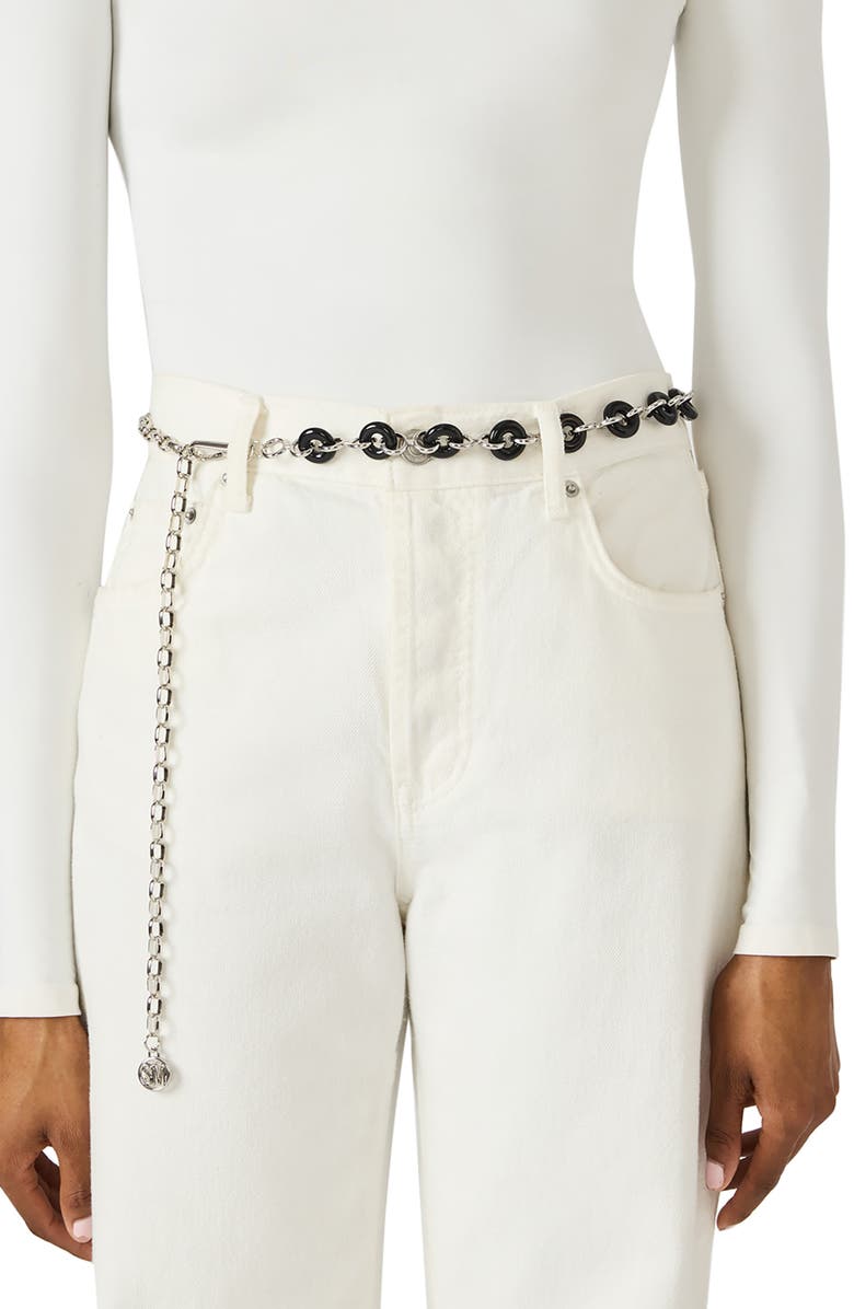 Steve Madden Resin Chain Belt, Alternate, color, Black