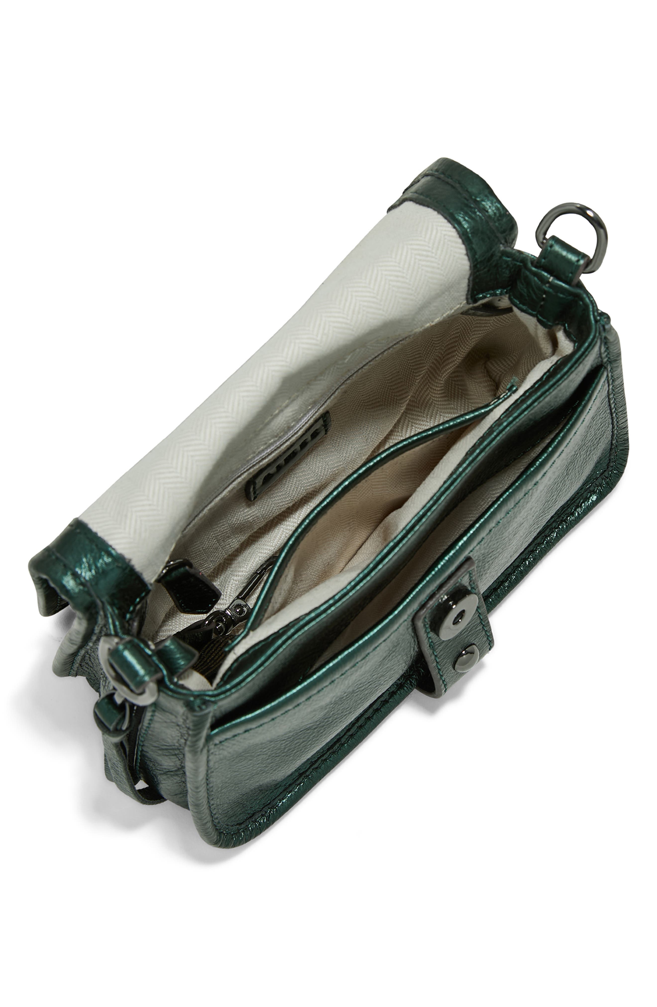 AIMEE Mini Great Escape Metallic Leather Crossbody Bag, Alternate, color, Metallic Forest