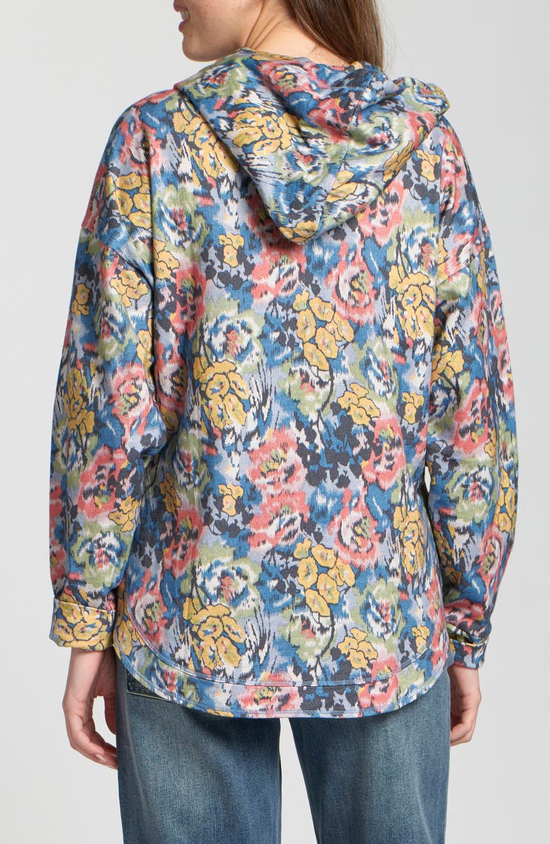 APNY Print Cotton Hoodie, Alternate, color, Indigo Multi