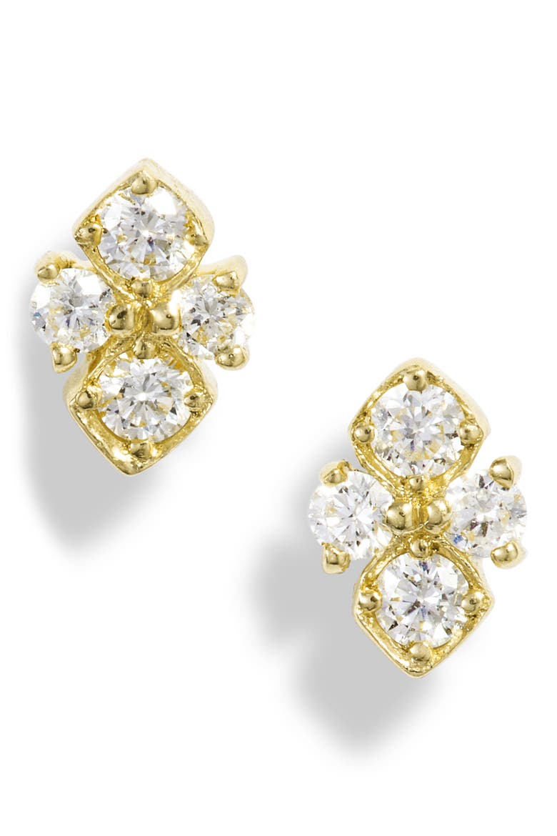 Diamond Quad Stud Earrings (Nordstrom Exclusive), Main, color, YELLOW GOLD