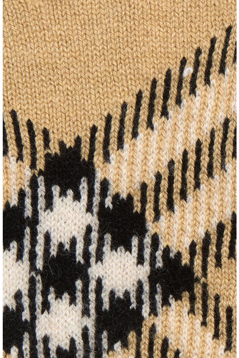 Large Core Check Cashmere Blend Gloves, Alternate, color, SAND