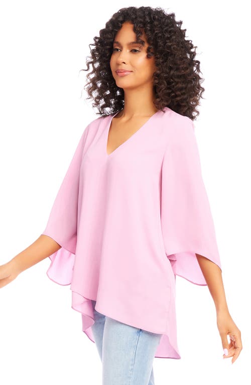 Karen Kane Crossover Hem Asymmetric Top In Dusty Pink