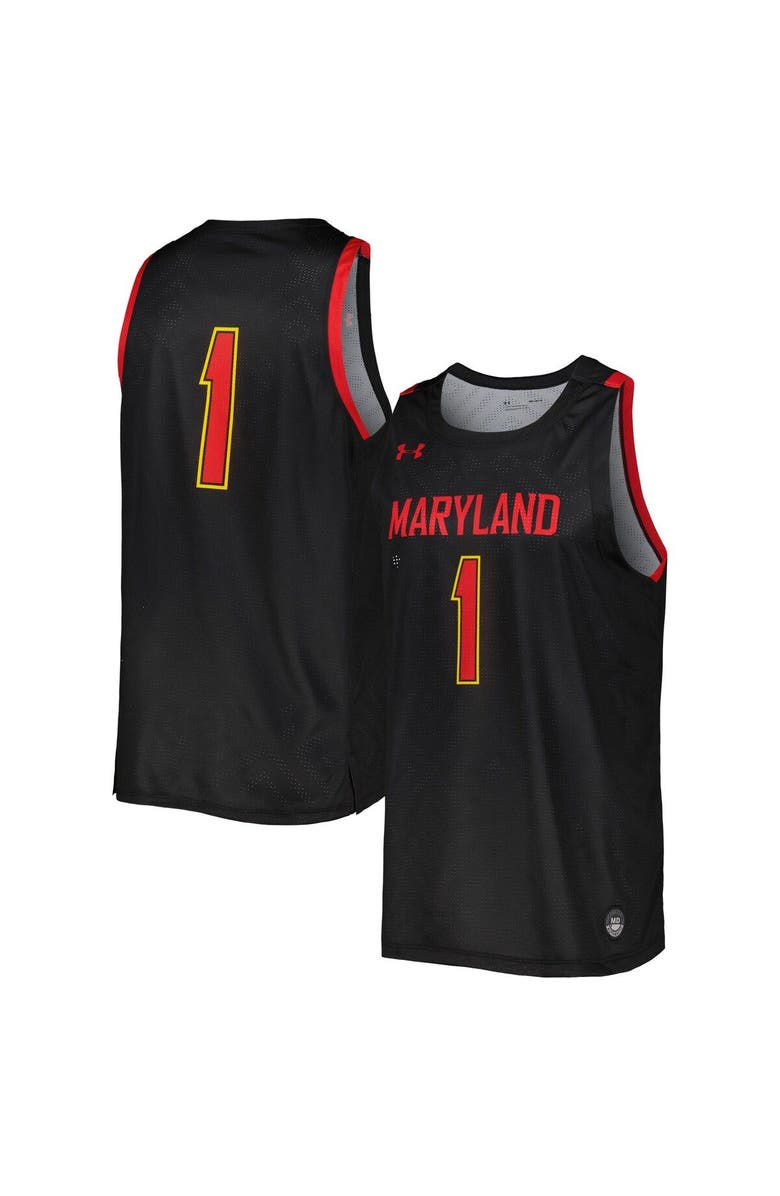 Under Armour Men's Under Armour Black Maryland Terrapins Replica Basketball Jersey, Main, color, Black