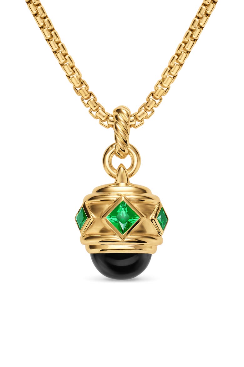 Renaissance Amulet in 18K Yellow Gold, 29mm, Alternate, color, TSAVORITE