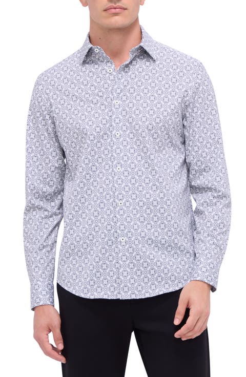 James OoohCotton® Mandala Print Button-Up Shirt