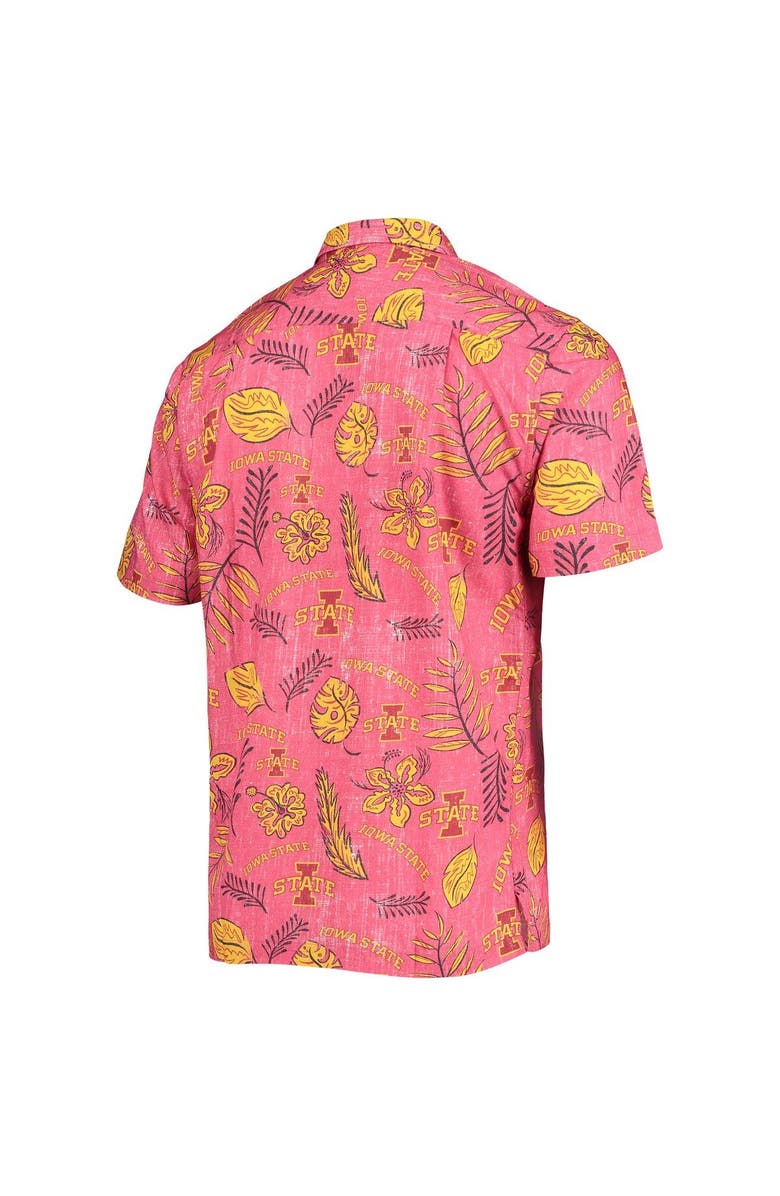 Wes & Willy Men's Wes & Willy Cardinal Iowa State Cyclones Vintage Floral Button-Up Shirt, Alternate, color, 