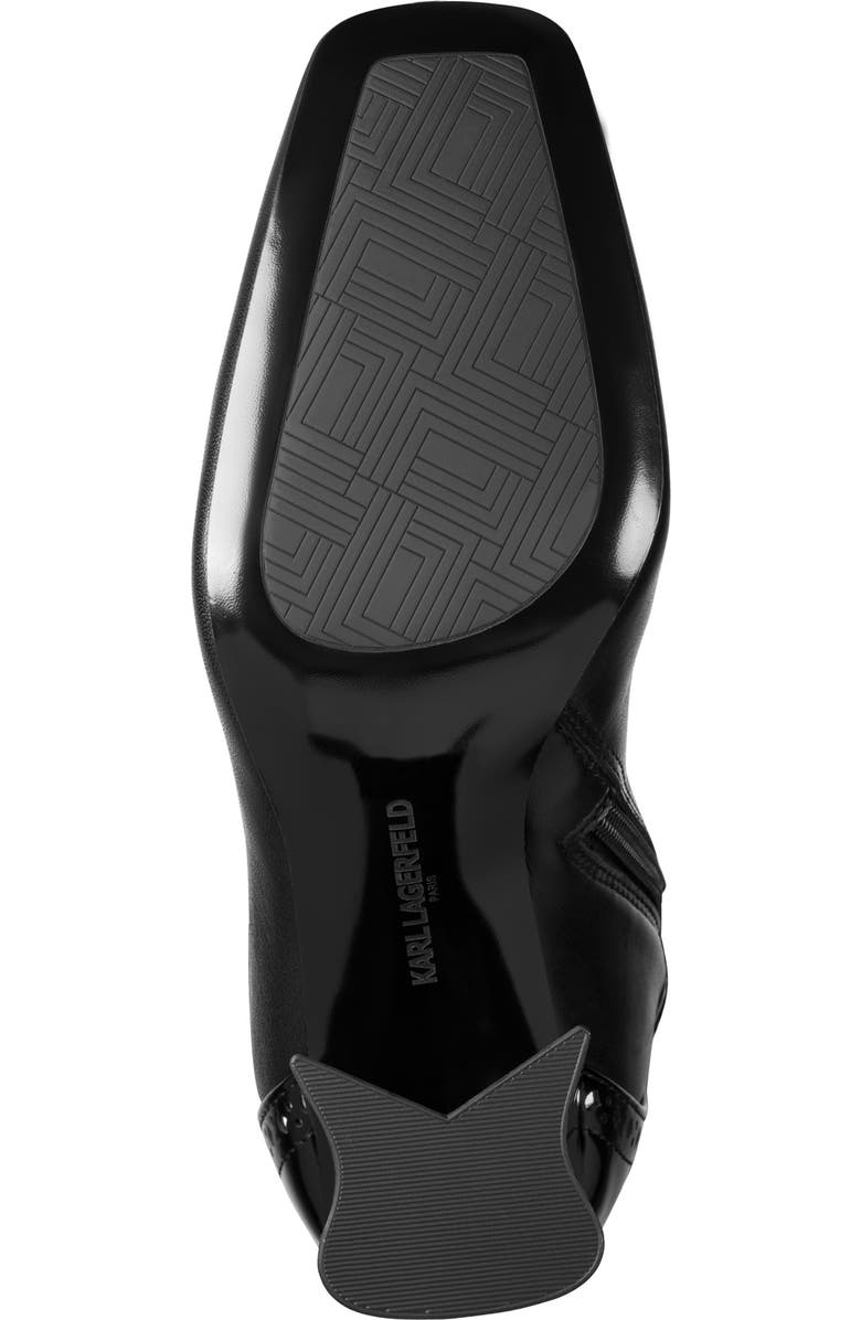 KARL LAGERFELD PARIS Shreya Sculpted Block Heel Knee High Boot, Alternate, color, Black/ Bright White