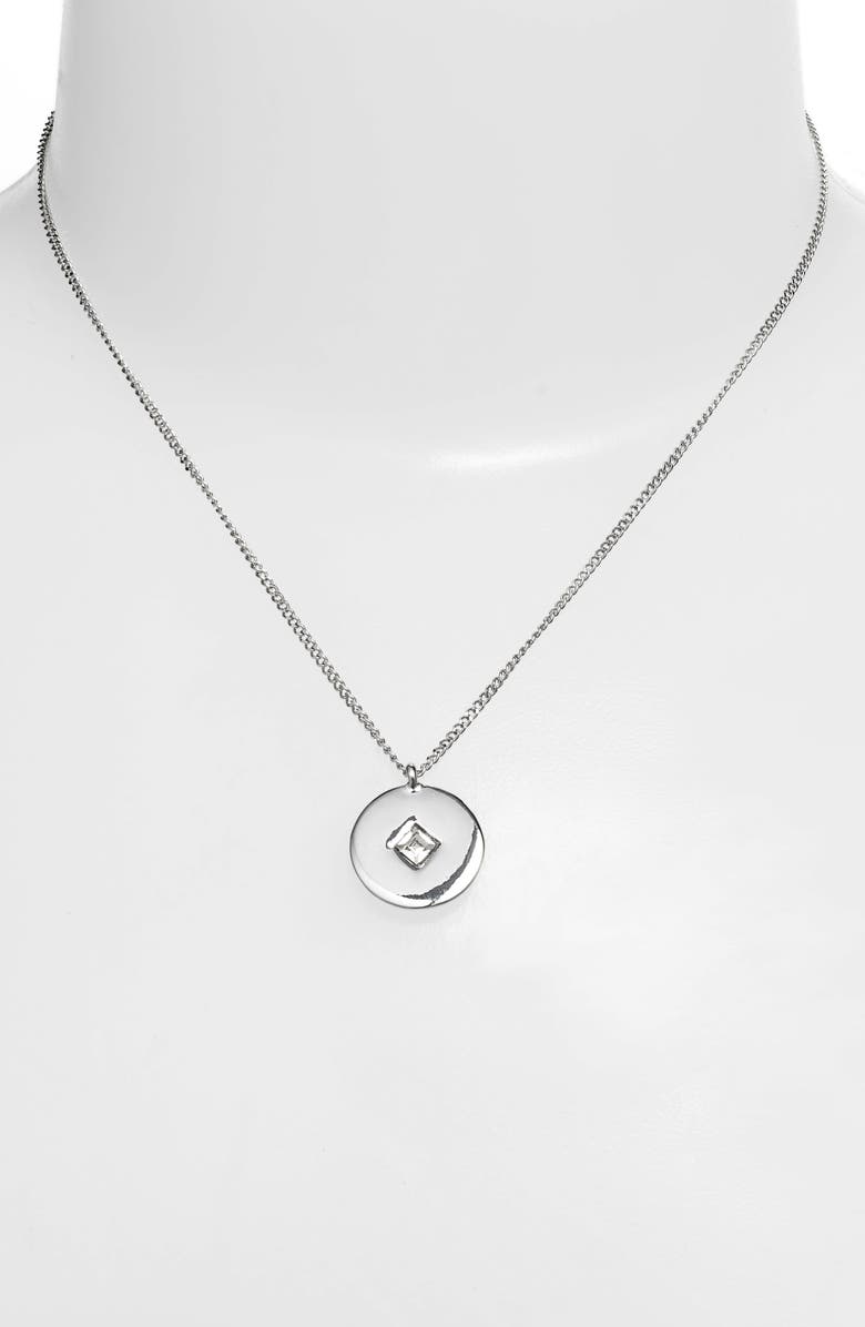 Halogen<sup>®</sup> Pavé Disc Pendant Necklace, Alternate, color, 