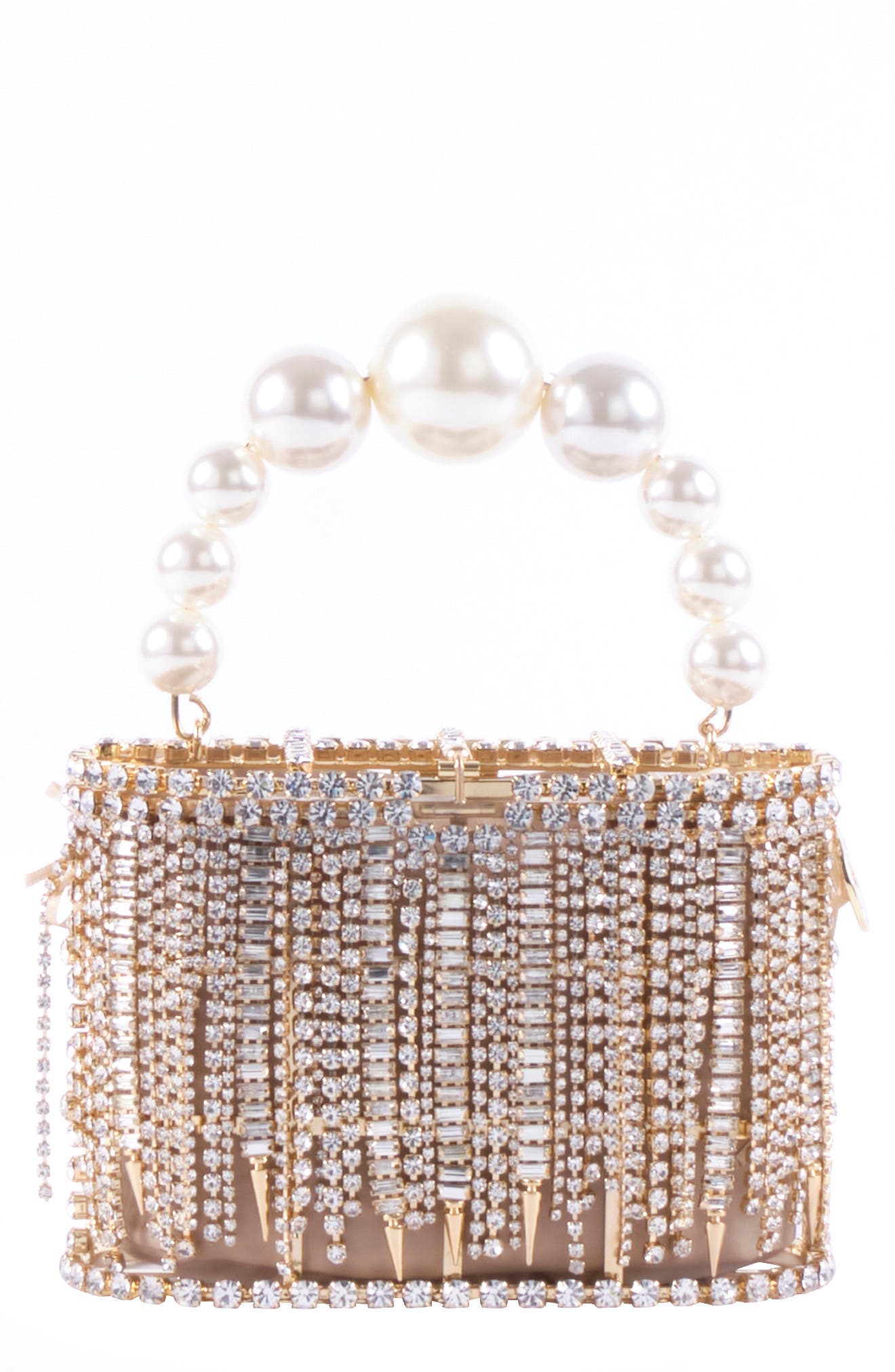 Rosantica Holli Crystal Fringe Top Handle Bag, Main, color, 
