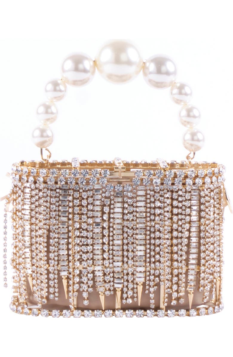 Rosantica Holli Crystal Fringe Top Handle Bag, Main, color,